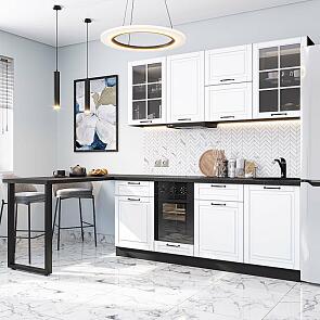 Модульный кухонный гарнитур Дублин-03 Special White/Graphite 2140x1950x600