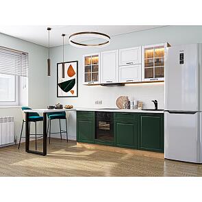 Модульный кухонный гарнитур Дублин-03 Special Green, Special White/Дуб Вотан 2140x1950x600
