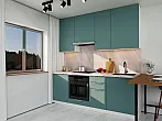 Модульный кухонный гарнитур Флэт Grey-green In 2S/Белый 2240x2100x600