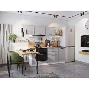 Модульный кухонный гарнитур Фрейм-01 Grey Silk/Белый 1782x2300x600