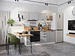 Модульный кухонный гарнитур Фрейм-01 Grey Silk/Белый 1782x2300x600