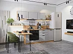 Модульный кухонный гарнитур Фрейм-01 Grey Silk/Дуб Вотан 1782x2300x600