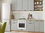 Модульный кухонный гарнитур Фрейм-02 Grey Silk/Дуб Вотан 2340x2200x600