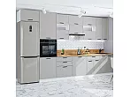 Модульный кухонный гарнитур Фрейм-04 Grey Silk/Белый 2340x3600x600
