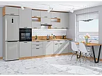 Модульный кухонный гарнитур Фрейм-04 Grey Silk/Дуб Вотан 2340x3600x600
