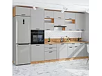 Модульный кухонный гарнитур Фрейм-04 Grey Silk/Дуб Вотан 2340x3600x600