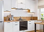 Модульный кухонный гарнитур Фрейм-05 White Silk/Дуб Вотан 2340x2400x600