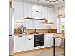 Модульный кухонный гарнитур Фрейм-05 White Silk/Дуб Вотан 2340x2400x600