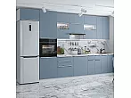 Модульный кухонный гарнитур Фьюжн-01 Silky Blue/Белый 2340x3600x600
