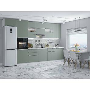 Модульный кухонный гарнитур Фьюжн-01 Silky Mint/Белый 2340x3600x600