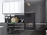 Модульный кухонный гарнитур Фьюжн-07 Anthracite, Silky White/Graphite 2140x2700x600