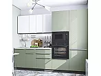 Модульный кухонный гарнитур Фьюжн-07 Silky Mint, Silky White/Graphite 2140x2700x600