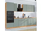 Модульный кухонный гарнитур Квадро-01 Аквамарин/Дуб Вотан 2140x3000x600