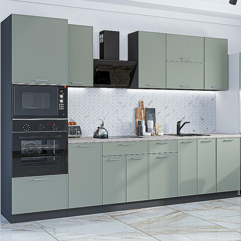 

Кухня прямая Квадро-01 Аквамарин/Graphite 2140*3000*600