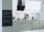 Модульный кухонный гарнитур Квадро-01 Аквамарин, Белый/Белый 2140x3000x600