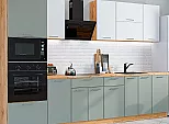 Модульный кухонный гарнитур Квадро-01 Аквамарин, Белый/Дуб Вотан 2140x3000x600