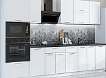 Модульный кухонный гарнитур Квадро-01 Белый/Белый 2140x3000x600