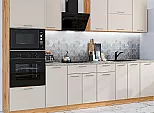 Модульный кухонный гарнитур Квадро-01 Кашемир/Дуб Вотан 2140x3000x600