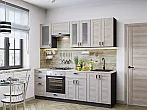 Модульный кухонный гарнитур Лофт-01 Cappuccino Veralinga/Белый 2140x2200x600