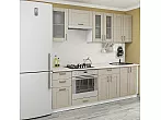 Модульный кухонный гарнитур Лофт-01 Cappuccino Veralinga/Белый 2140x2200x600