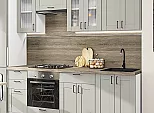 Модульный кухонный гарнитур Лофт-01 Grey Silk/Белый 2140x2200x600