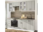 Модульный кухонный гарнитур Лофт-01 Grey Silk/Белый 2140x2200x600