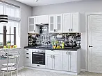 Модульный кухонный гарнитур Лофт-01 Nordic Oak/Белый 2140x2200x600