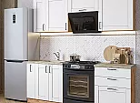 Модульный кухонный гарнитур Лофт-05 White Silk/Дуб Вотан 2140x2000x600