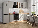 Модульный кухонный гарнитур Лофт-07 Grey Silk/Дуб Вотан 2140x2200x600
