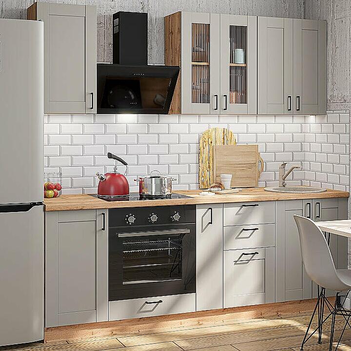 

Кухня Прямая Лофт-07 Grey Silk/Дуб Вотан 2140*2200*600