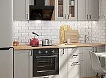 Модульный кухонный гарнитур Лофт-07 Grey Silk/Дуб Вотан 2140x2200x600