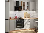 Модульный кухонный гарнитур Лофт-07 Grey Silk/Дуб Вотан 2140x2200x600