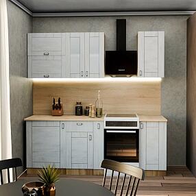Кухня прямая Лофт Nordic Oak/Белый 2130*1600*600 Вариант 4