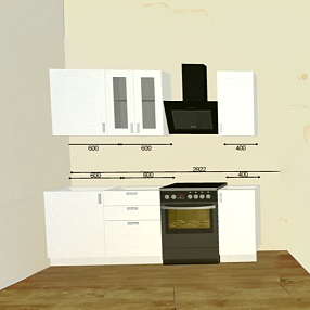 Кухня прямая Лофт Nordic Oak/Белый 2130*1600*600 Вариант 6