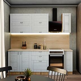Кухня прямая Лофт Nordic Oak/Белый 2130*1700*600 Вариант 10