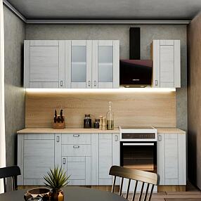 Кухня прямая Лофт Nordic Oak/Белый 2130*1800*600 Вариант 7