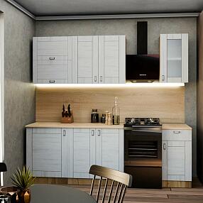 Кухня прямая Лофт Nordic Oak/Белый 2130*1800*600 Вариант 8