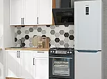 Модульный кухонный гарнитур Сканди-05 White Silkwood/Дуб Вотан 2140x1200x600