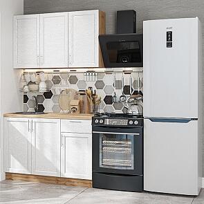 Модульный кухонный гарнитур Сканди-05 White Softwood/Дуб Вотан 2140x1200x600