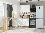Модульный кухонный гарнитур Сканди-05 White Softwood/Дуб Вотан 2140x1200x600