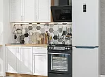 Модульный кухонный гарнитур Сканди-05 White Softwood/Дуб Вотан 2140x1200x600