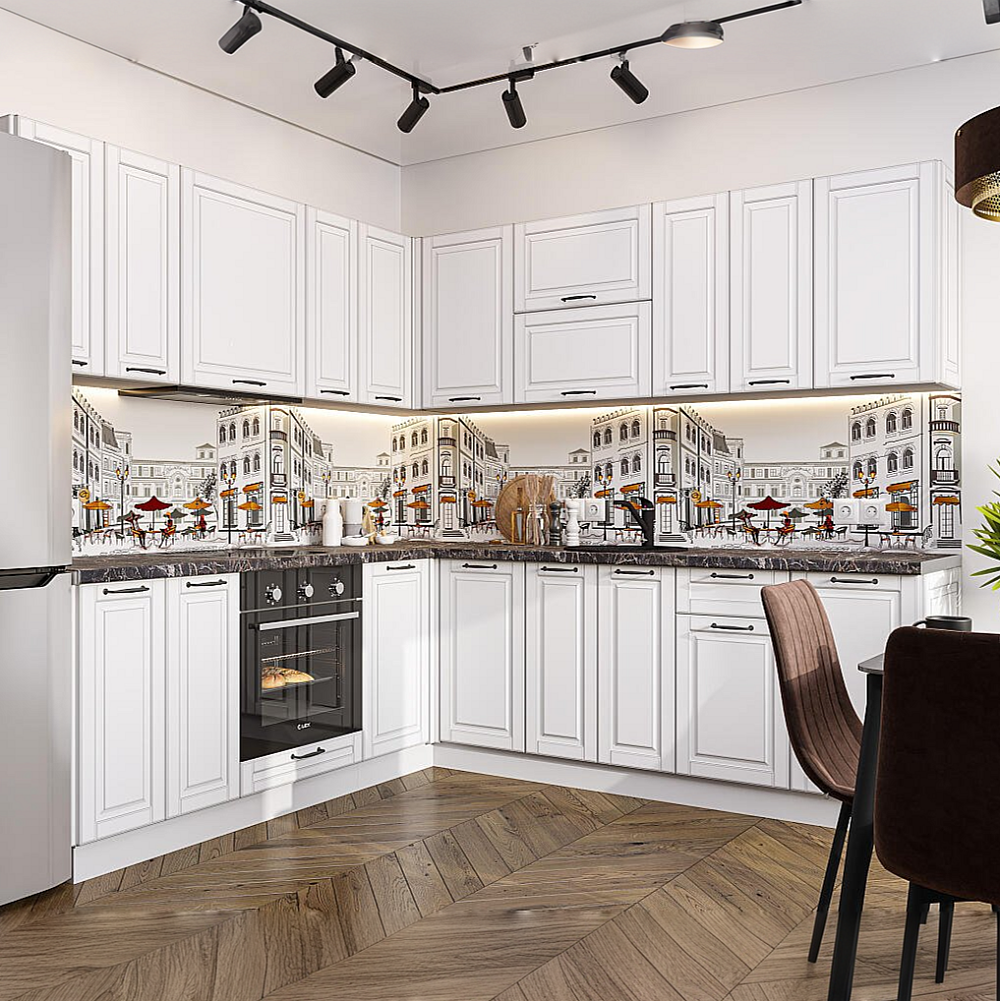 Кухня угловая Дублин-02 Special WhiteБелый 214022002400600 130633₽