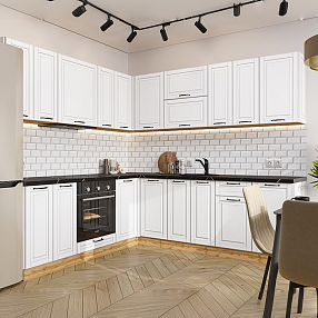 Кухня угловая Дублин-02 Special White/Дуб Вотан 2140*2200/2400*600