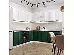 Модульный кухонный гарнитур Дублин-02 Special Green, Special White/Белый 2140x2200/2400x600