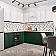 Модульный кухонный гарнитур Дублин-02 Special Green, Special White/Graphite 2140x2200/2400x600