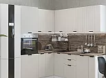 Модульный кухонный гарнитур Евро Лайн-04 Агат/Белый 2140x1800/2150x600