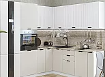 Модульный кухонный гарнитур Евро Лайн-04 Агат, Белый/Белый 2140x1800/2150x600