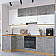 Модульный кухонный гарнитур Флэт-04 Temple Stone 2S, White In 2S/Дуб Вотан 2340x1000/2500x600