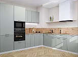 Модульный кухонный гарнитур Квадро-02 Аквамарин/Белый 2140x2400/2150x600