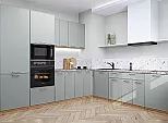 Модульный кухонный гарнитур Квадро-02 Аквамарин/Дуб Вотан 2140x2400/2150x600